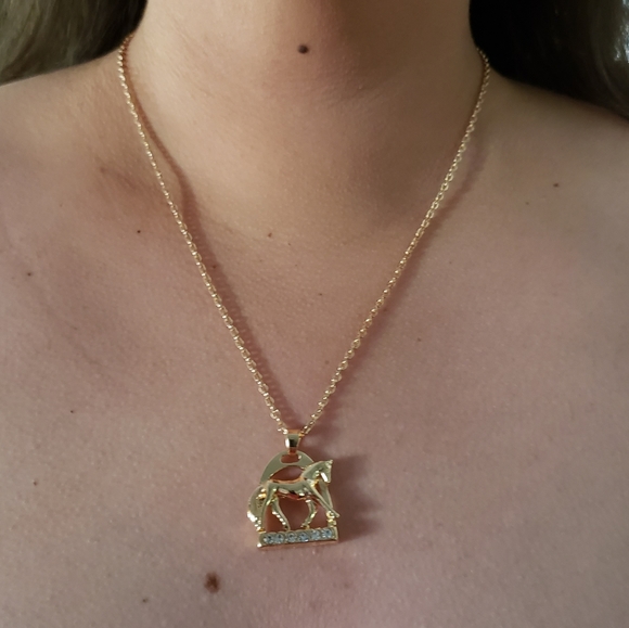 Saddle Stirrup Necklace. Horse Pony Equestrian Equine Horse Saddle Vaquero Rodeo - Picture 4 of 14